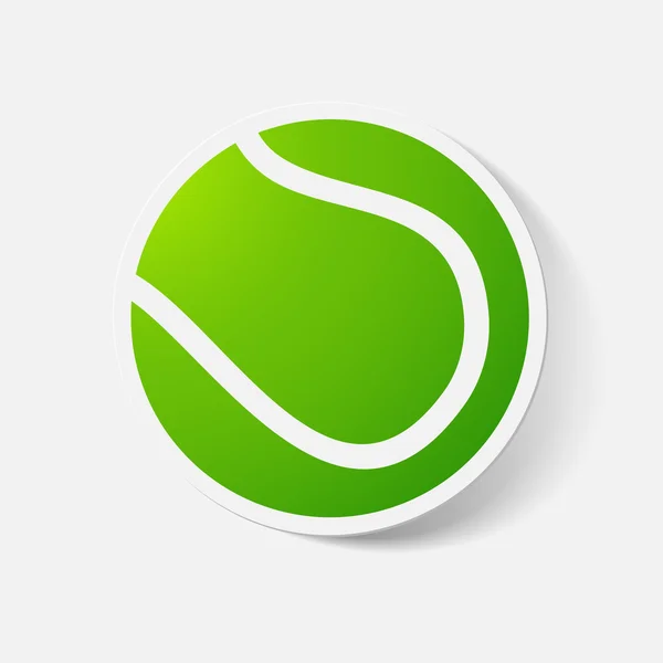 Adesivo ritagliato di carta: palla da tennis — Vettoriale Stock