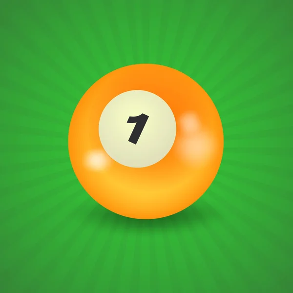 American billiard ball number 1 — Stock Vector