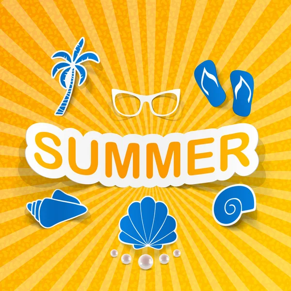 Słowo lato, wakacje — Wektor stockowy