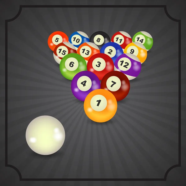 Boules de billard pyramide — Image vectorielle