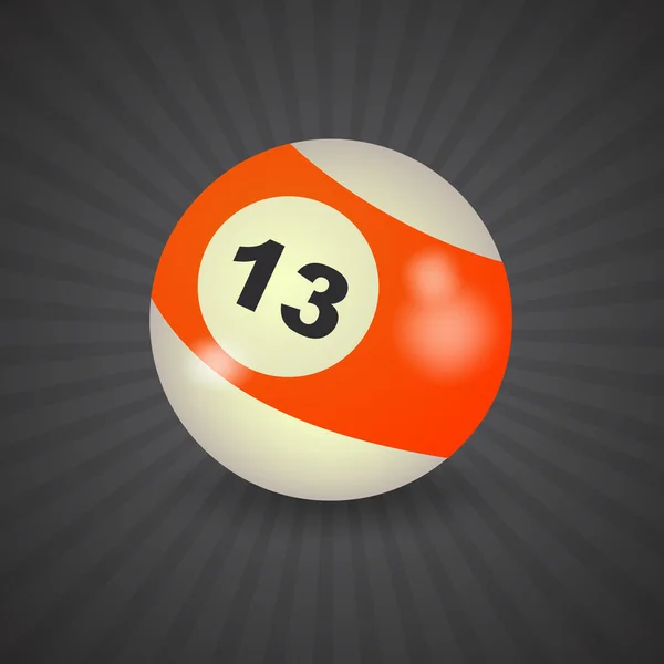 Бильярдный шар номер 13 — стоковый вектор