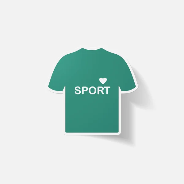 Papier geknipte sticker: t-shirt voor sport — Stockvector
