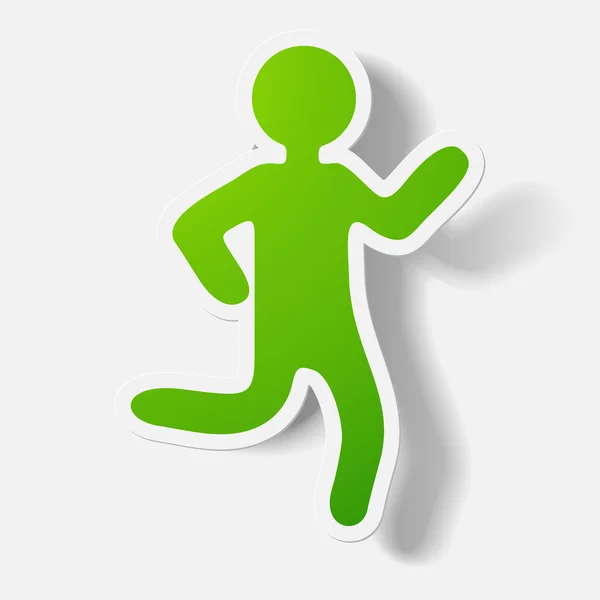 Papier geknipte sticker: running man — Stockvector