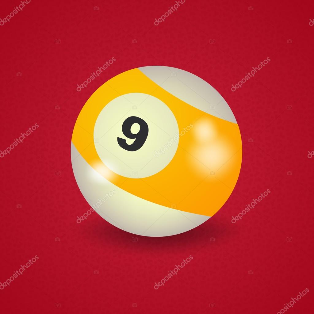 アメリカのビリヤード ボール数 9 ストックベクター C Chorniy10