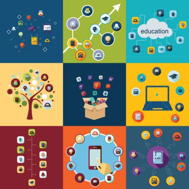 Eğitim web tasarım için simgeler