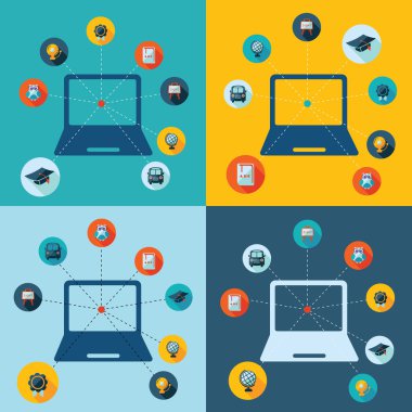 Eğitim web tasarım için simgeler