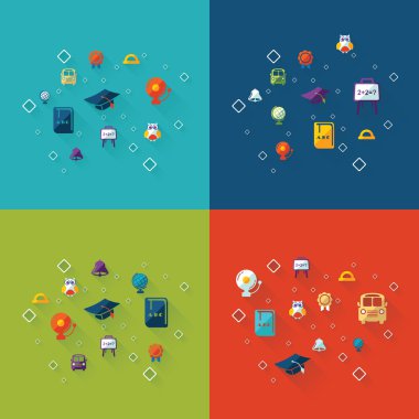 Eğitim web tasarım için simgeler