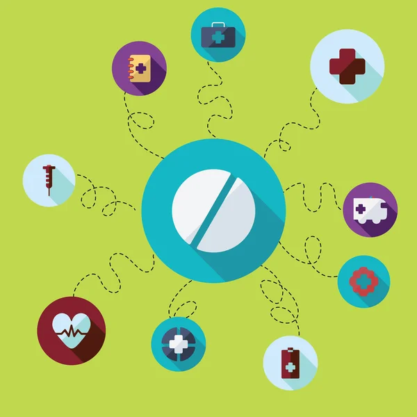 Icônes pour la médecine web design — Image vectorielle