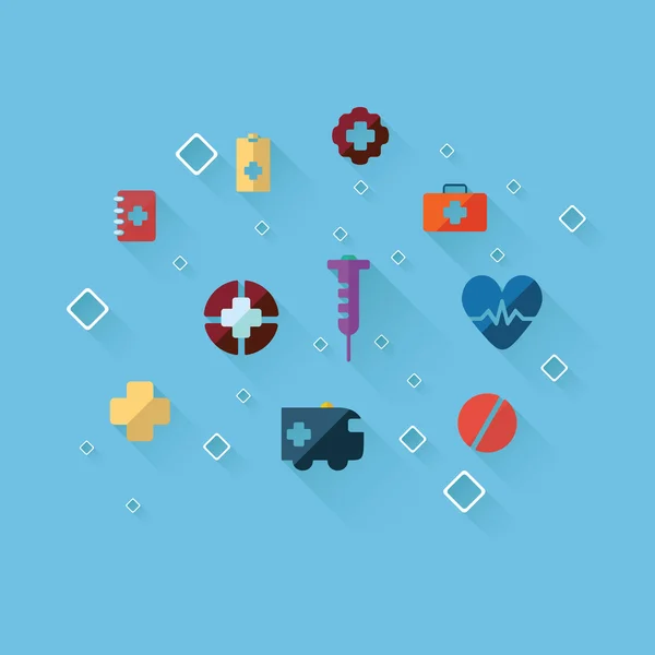 Icons for web design medicine — Stock Vector