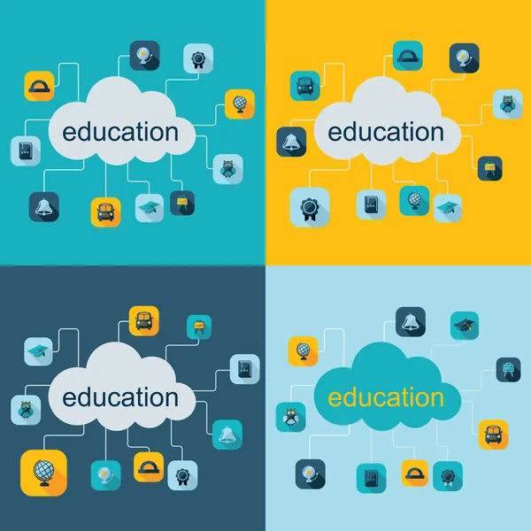 Icons for education web design — Stock Vector