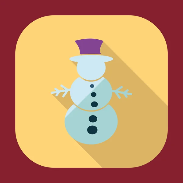 Boneco de neve sombra — Vetor de Stock