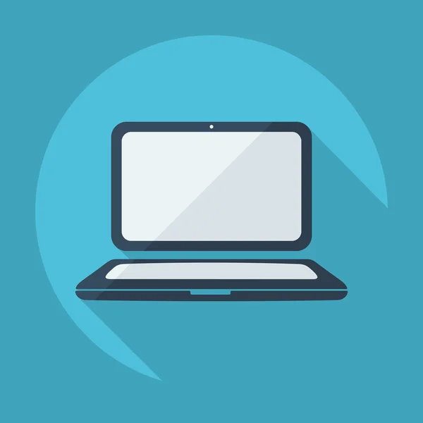 Schaduw laptop — Stockvector