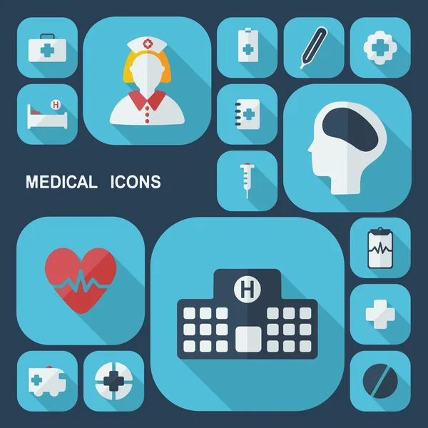 Ombre icônes médicales — Image vectorielle