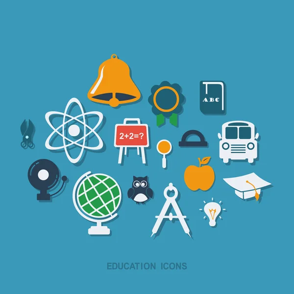 Shadow education icons — Stock Vector