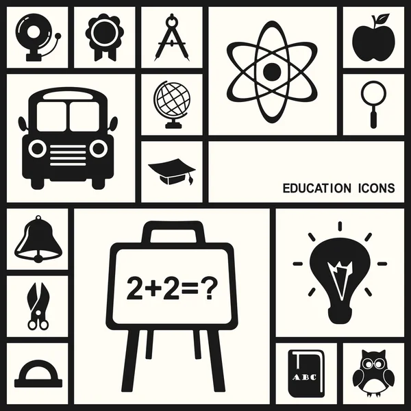 Ícones de educação sombra — Vetor de Stock