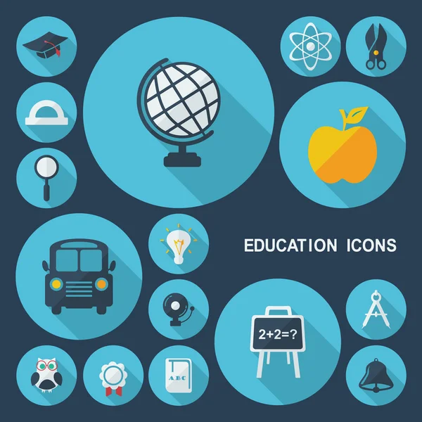 Shadow education icons — Stock Vector