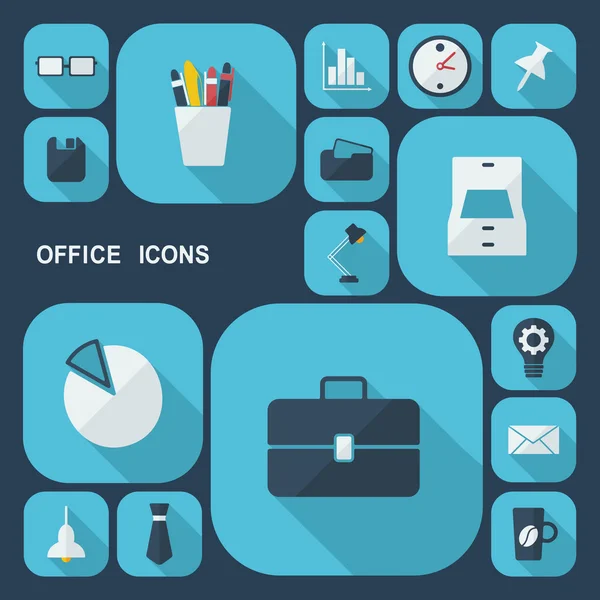 Shadow office icons — Stock Vector