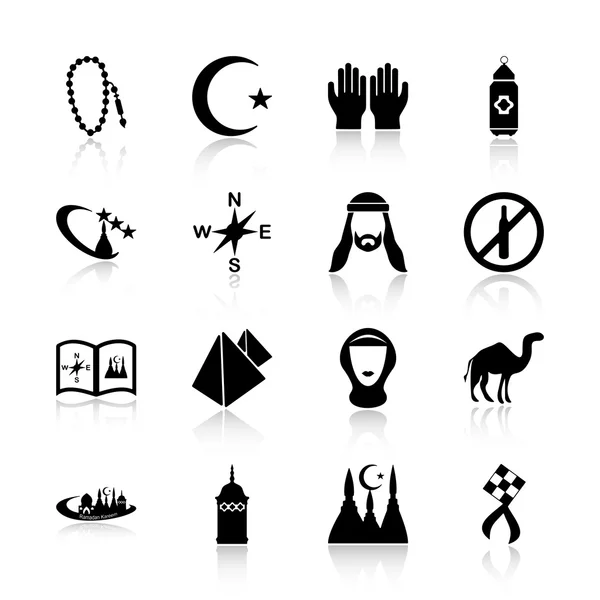 Schaduw Ramadan pictogrammen — Stockvector