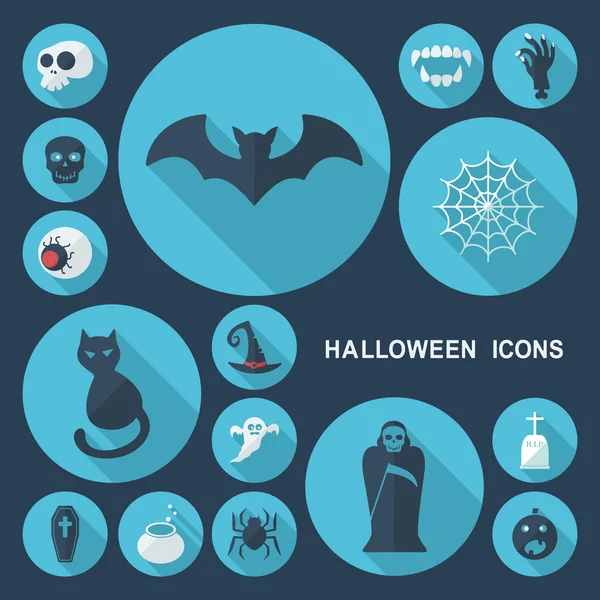 Design plano com sombra halloween —  Vetores de Stock