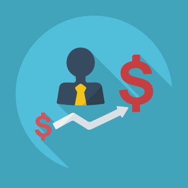 Düz simgesi: dolar ve adam