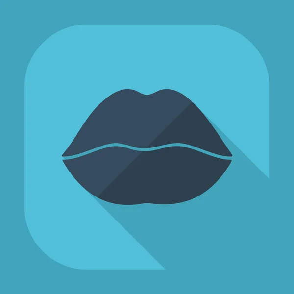 Flache Ikone: Lippen — Stockvektor