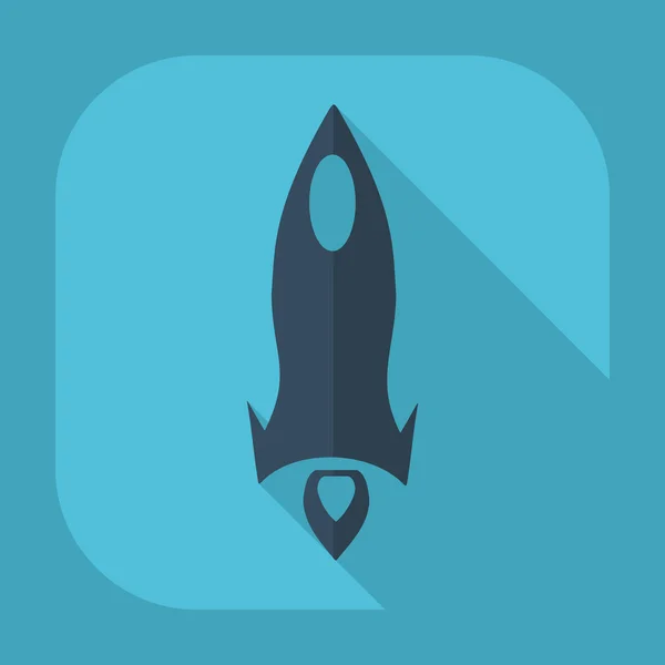 Flat icon: rocket — Stock Vector