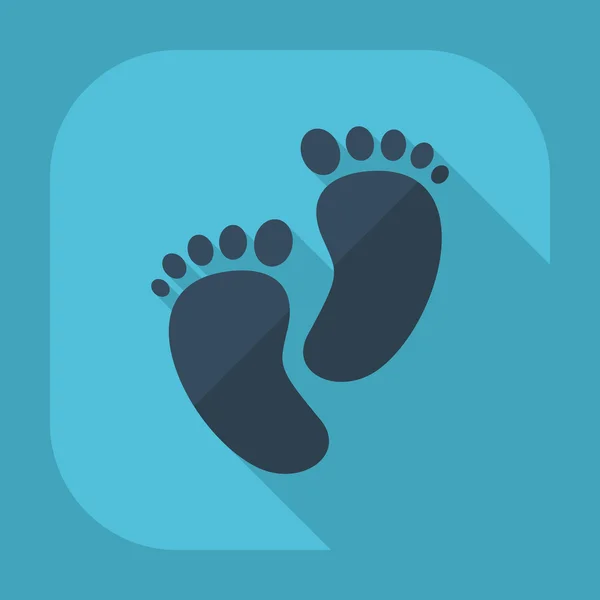 Platte pictogram: voetafdruk — Stockvector