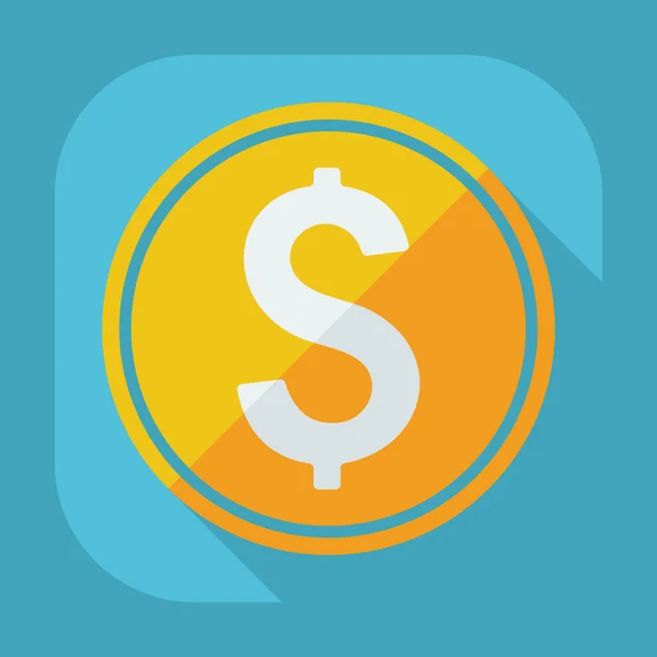 Flat  design icon: coin — Stock Vector
