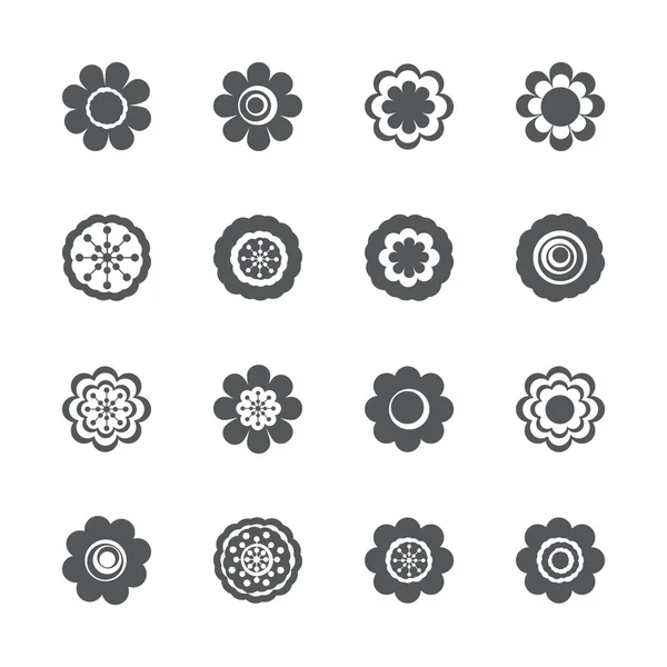 Flat design icons: flowers