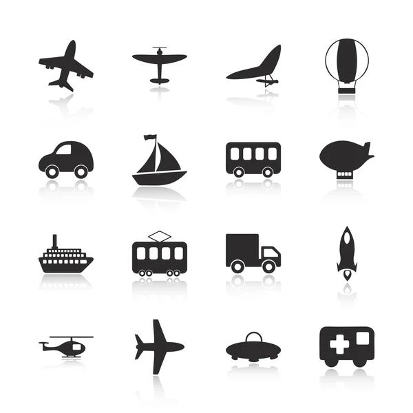 Iconos de diseño plano: transporte — Vector de stock