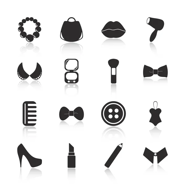 Plochý design ikony: móda a krása — Stockový vektor