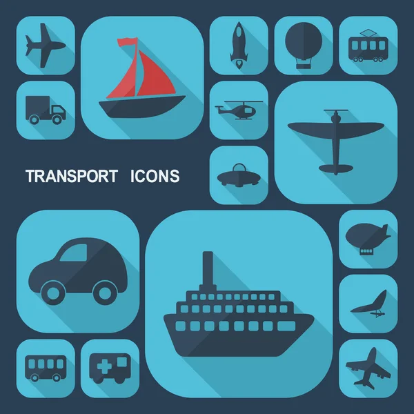 Platt design ikoner: transport — Stock vektor
