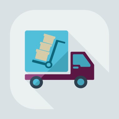 Gölge simgeler araba kargo ile düz modern tasarım