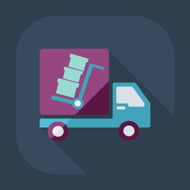 Gölge simgeler araba kargo ile düz modern tasarım