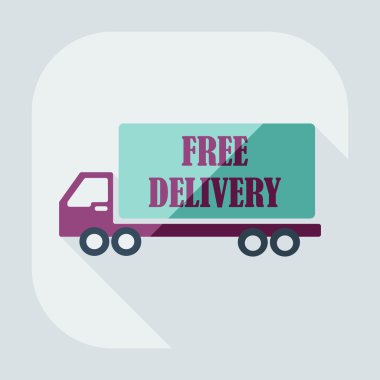 Gölge simgeler araba kargo ile düz modern tasarım