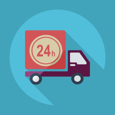 Gölge simgeler araba kargo ile düz modern tasarım