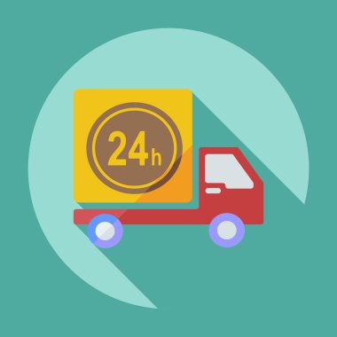 Gölge simgeler araba kargo ile düz modern tasarım