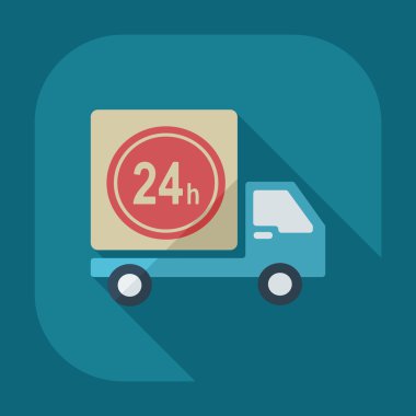 Gölge simgeler araba kargo ile düz modern tasarım