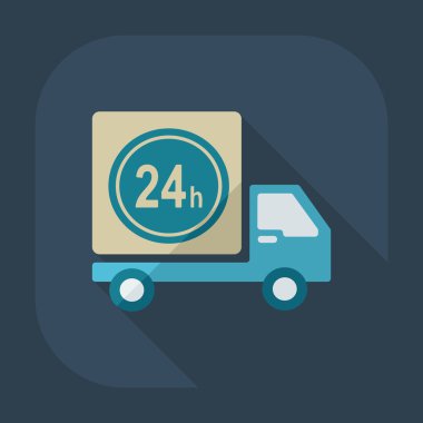 Gölge simgeler araba kargo ile düz modern tasarım