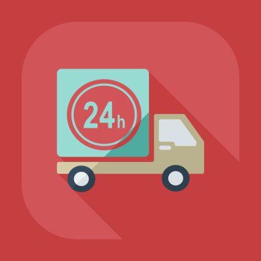 Gölge simgeler araba kargo ile düz modern tasarım