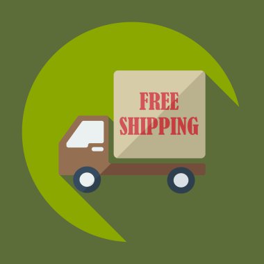 Gölge simgeler araba kargo ile düz modern tasarım