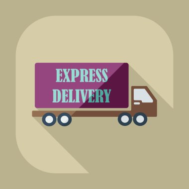 Gölge simgeler araba kargo ile düz modern tasarım