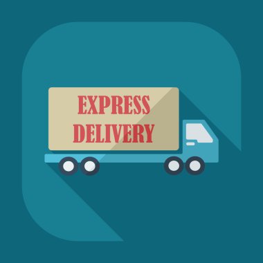 Gölge simgeler araba kargo ile düz modern tasarım