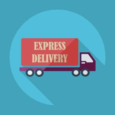 Gölge simgeler araba kargo ile düz modern tasarım