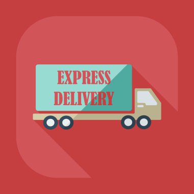 Gölge simgeler araba kargo ile düz modern tasarım