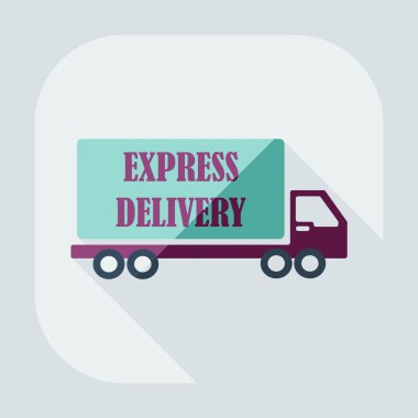 Gölge simgeler araba kargo ile düz modern tasarım