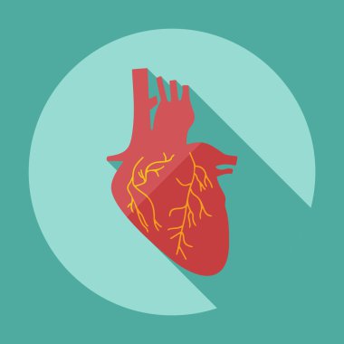 Gölge simgeler kalp ile düz modern tasarım