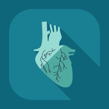 Gölge simgeler kalp ile düz modern tasarım