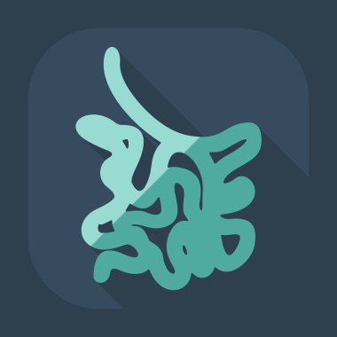 Gölge simgeler ince bağırsak ile düz modern tasarım