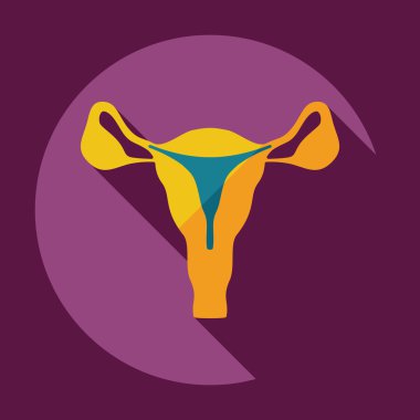 Gölge simgeler rahim ile düz modern tasarım